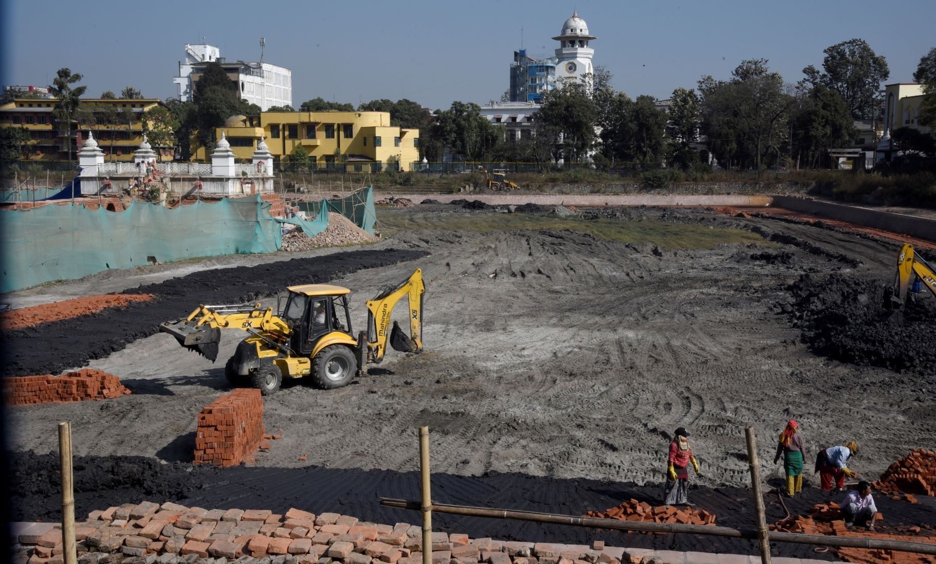 use-of-excavator-in-rani-pokhari-reconstruction-draws-flak
